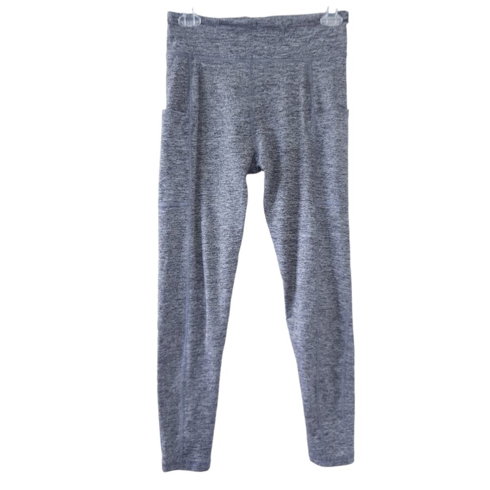Aeropostale Athletic Leggings Medium Gray Wide Waistband 25" Inseam Yoga Pants